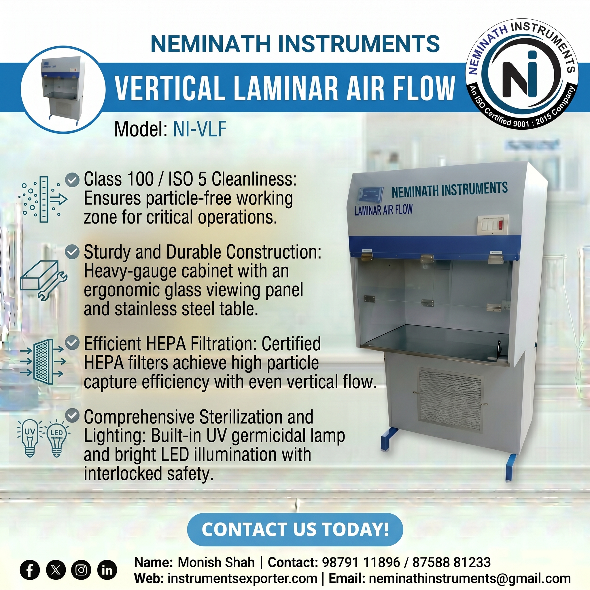 Laminar air flow Vertical type