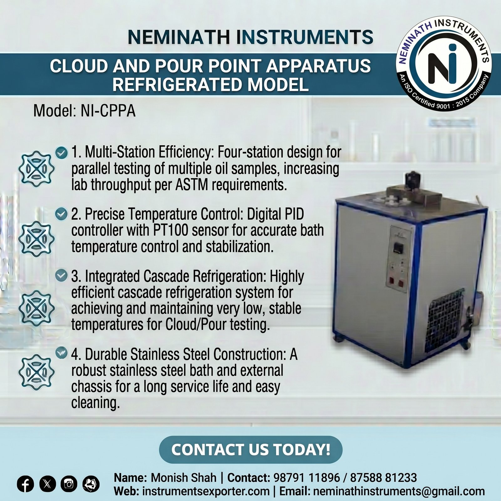 Cloud and Pour point apparatus refrigerated model